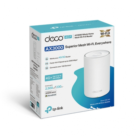 Фотография TP-Link Deco X50-4G(1-pack) AX3000 Домашняя Mesh Wi-Fi система с поддержкой 4G+ в интернет-магазине KitConnect