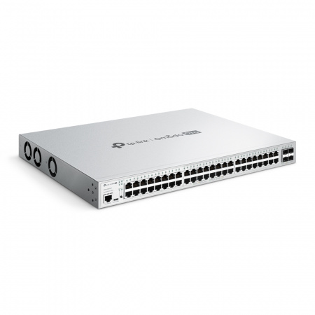 Фотография Управляемый коммутатор Omada Pro уровня 2+ с 48 гигабитными портами PoE+ и 4 портами SFP+ S5500-48GP4XF в интернет-магазине KitConnect